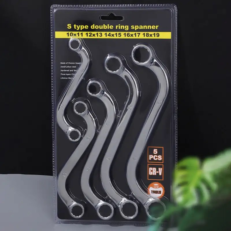 

5Pcs S-Type Combination Ring Spanner Inner 12 Point Box End Wrench 10-11 12-13 14-15 16-17 18-19mm Machine Fastener Repair Tool