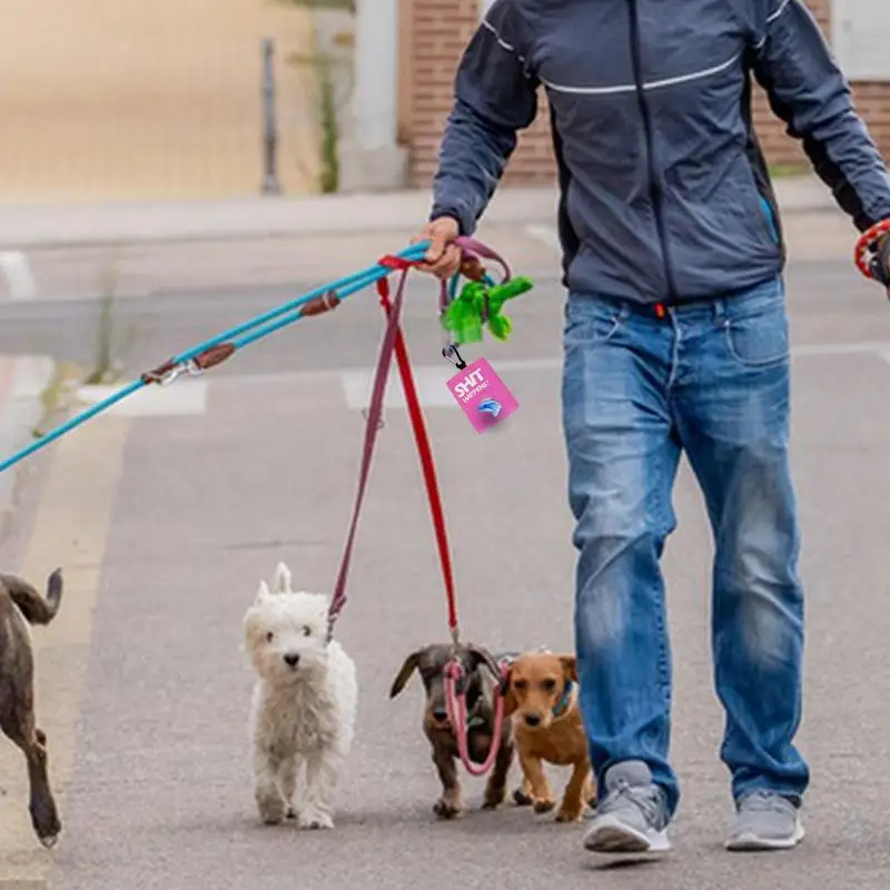 Dispensador de bolsas de residuos para perros, bolsa de transporte con mosquetón, suministros para mascotas para caminar, accesorios para excrementos