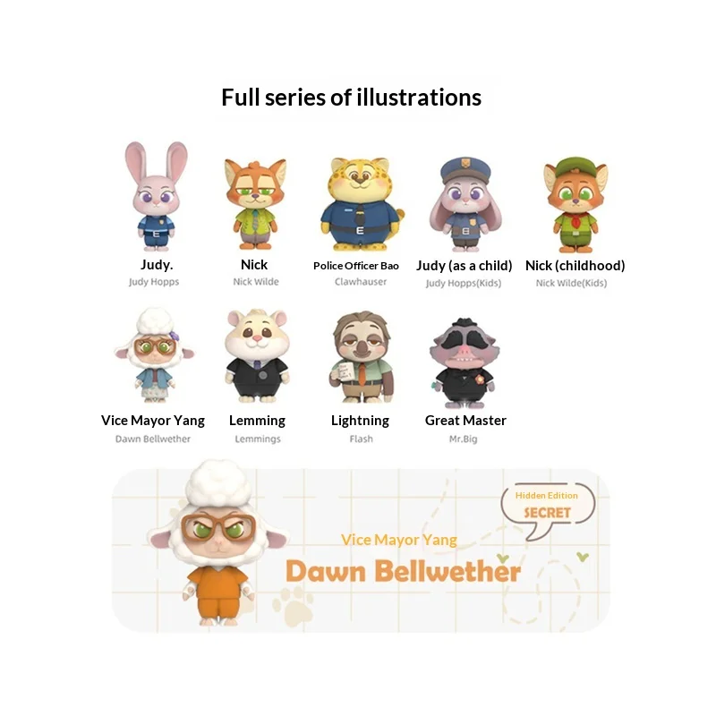 سلسلة الحياة اليومية Zootopia الجديدة - فستان Judy Hopps Nick Wilde العصري صندوق أعمى قابل للجمع صندوق غامض هدية عيد الميلاد #3