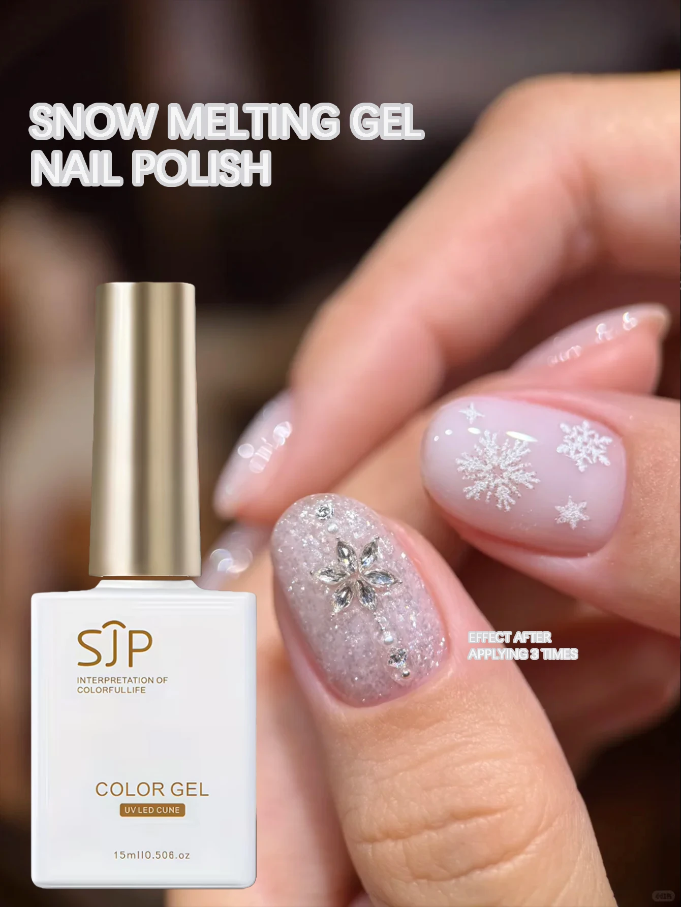 15 ml weißes Opalpulver Glitzer Schneeflocke Nagellack Gel UV Nail Art Gel DIY Nail Art Charm
