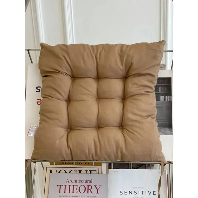Square Linen Cushion Pearl Cotton Seat Pad Chair Mat Comfort Backrest Pillow Home Office Computer Chair Accessories