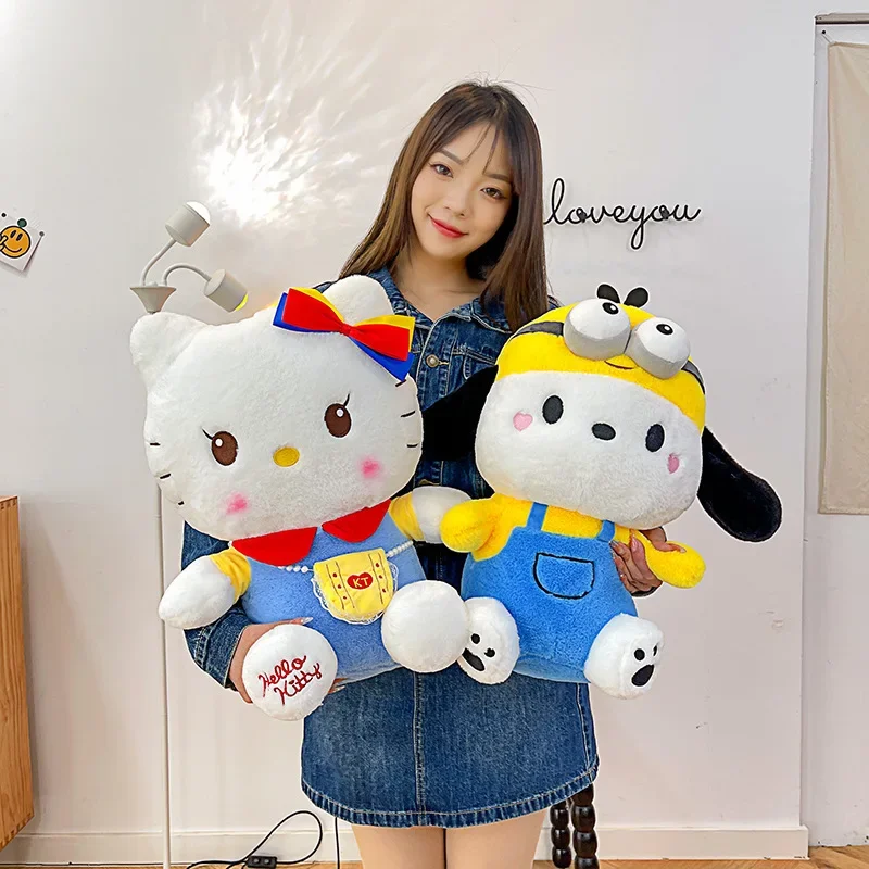 60 cm Anime Sanrio Cosplay Cross-dressing Puppe Minion Pacha Hund Plüsch Spielzeug Kissen Nette Große kinder Geburtstag Geschenk dekoration