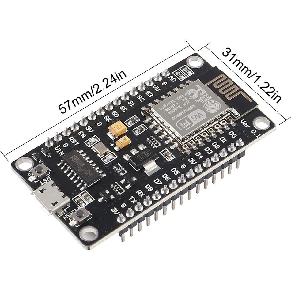 ESP8266 NodeMCU LUA CH340 ESP-12E WiFi Internet Development Board 4M Flash Serial Wireless Module for Arduino IDE/Micropython