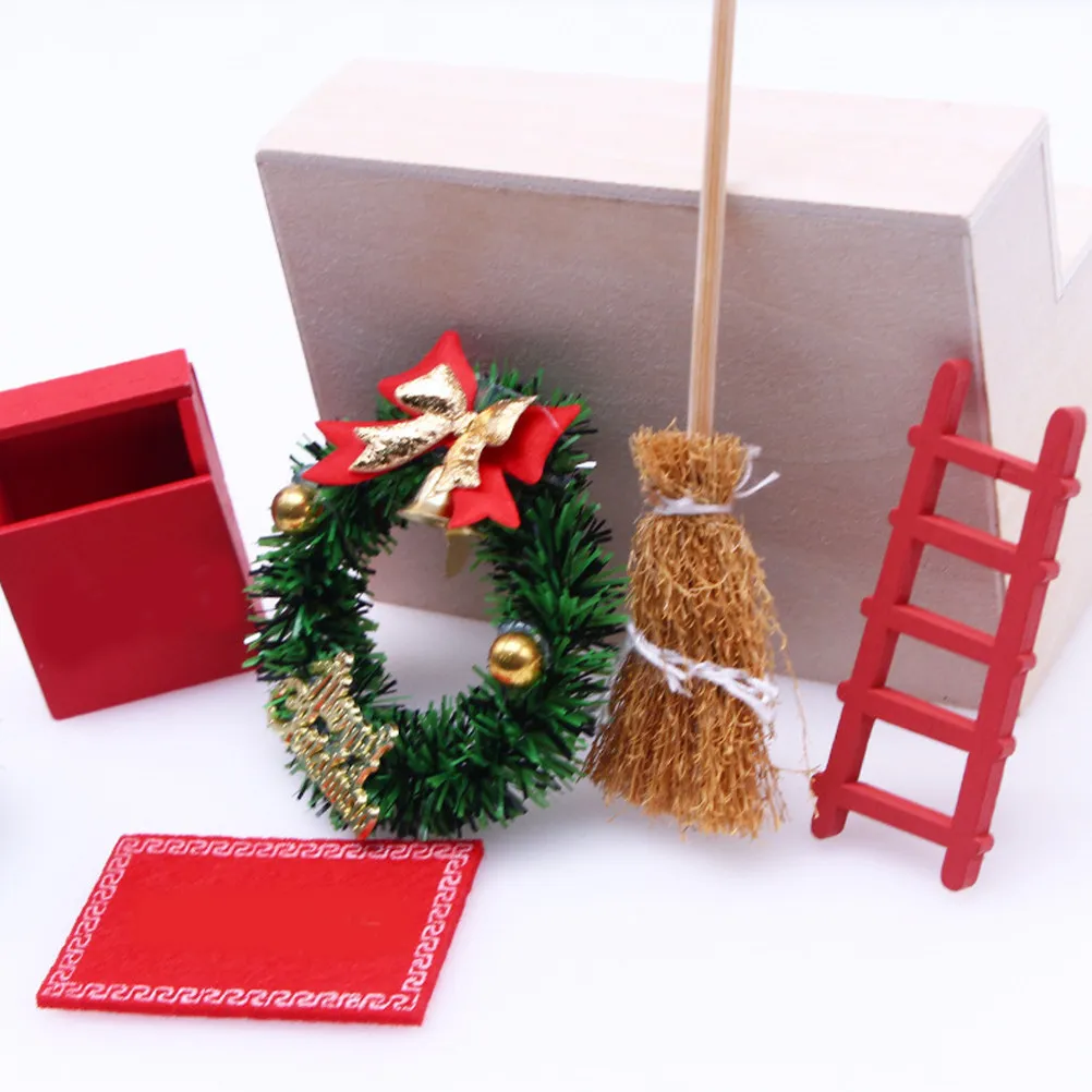 

6Pcs Wooden Mini House Broom Decors Light Brown Realistic Micro Landscape Decor for Dollhouse Furniture Scene Layout Adorn
