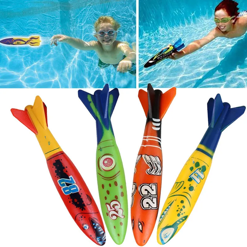 Juguetes de buceo de verano para niños, juguetes de torpedo, bandoleras, anillo de pez de buceo de cuerda, juegos acuáticos de piscina, juego de regalo de entrenamiento, juguetes para niños