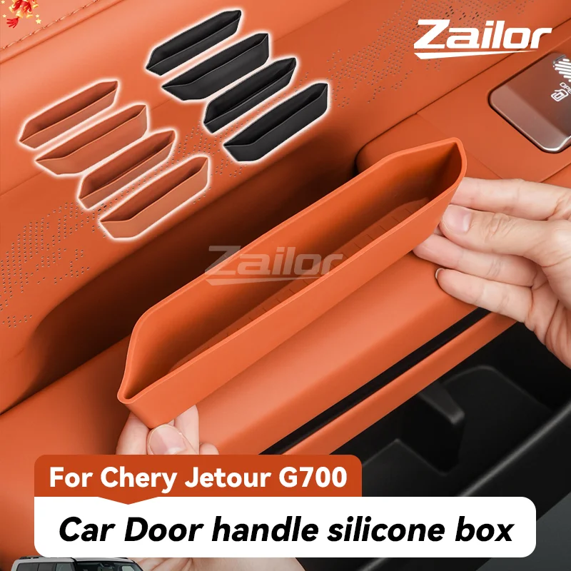 Fit For JETOUR G700 2025+ Car Door Handle Groove Silicone Box Storage Box Silicone Door Groove Mat Interior Upgrade Accessories