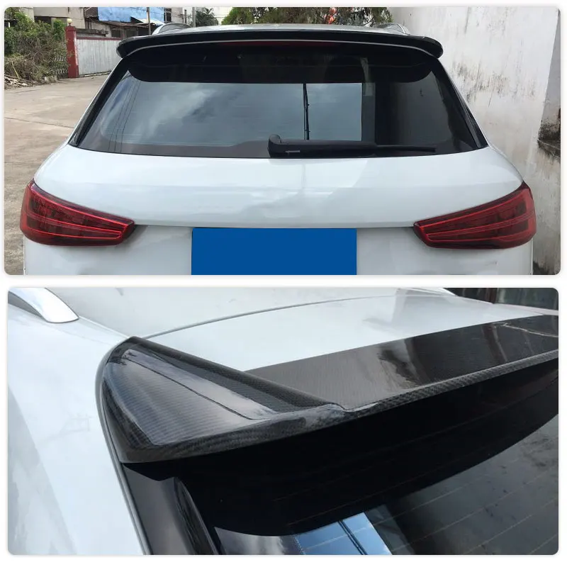 Carbon Fiber Racing Roof Spoiler Wing for Audi Q3 8U Sportback 4-Door 2012-2017 Rear Roof Window Lip Wing Spoiler FRP