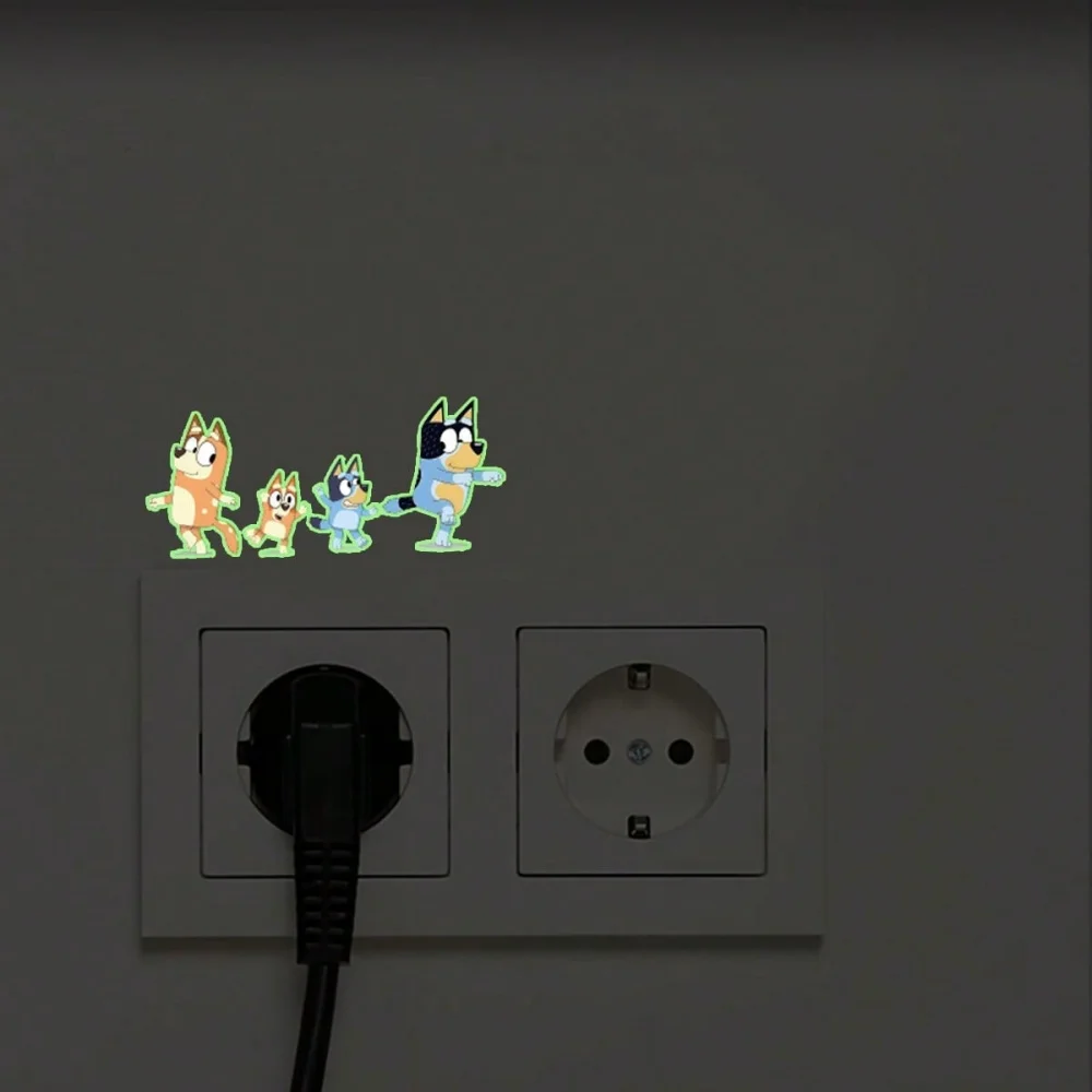 

1Pc Bluey Switch Stickers Cartoon Bingo Family Modern Style Self-Adhesive Wall Decor Suitable for Living Rooms and Bedrooms