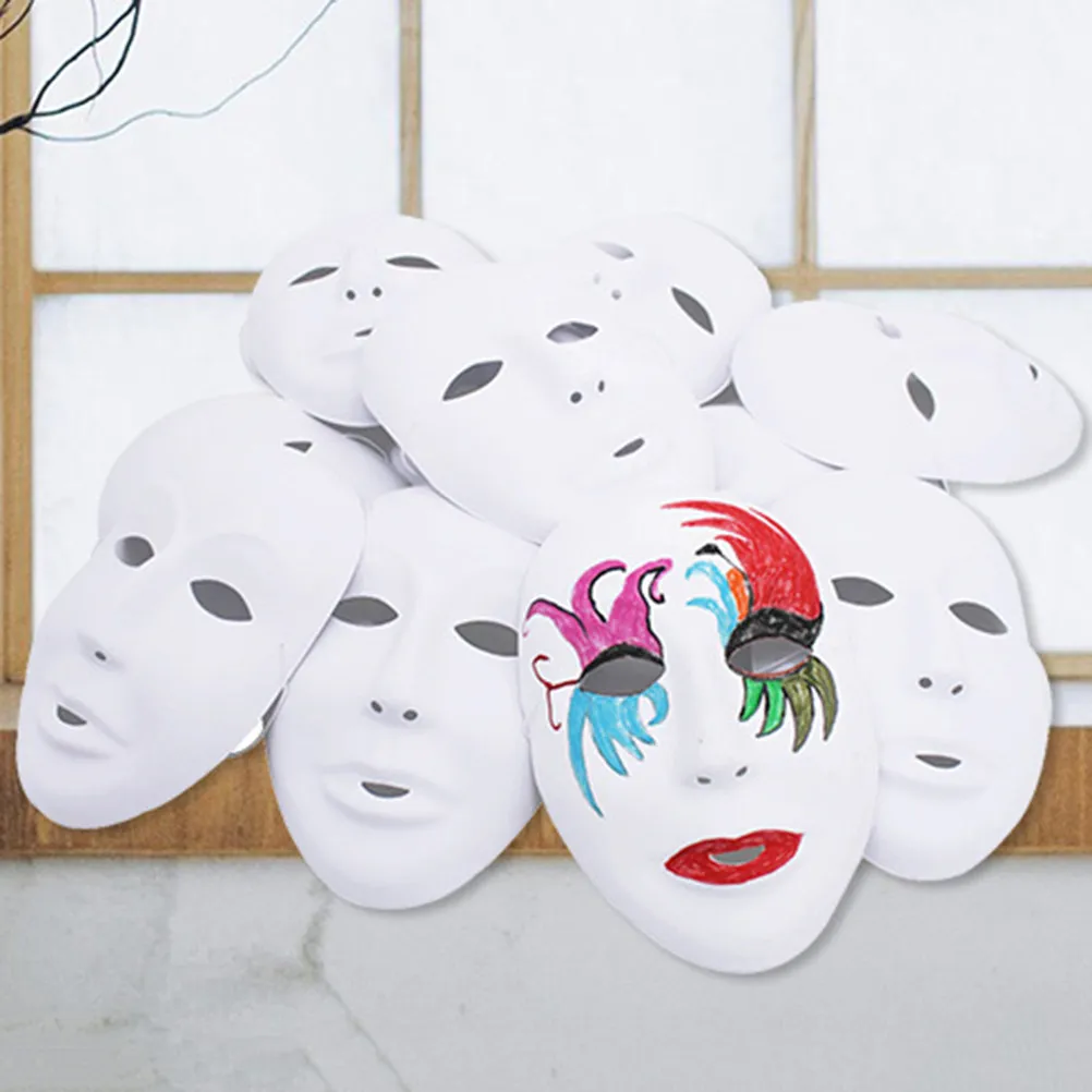 

Набор из 12 белых масок для вечеринок, полнолицевые заготовки для росписи, для костюмов на Хэллоуин, косплея призраков, хип-хоп танцев и мероприятий
