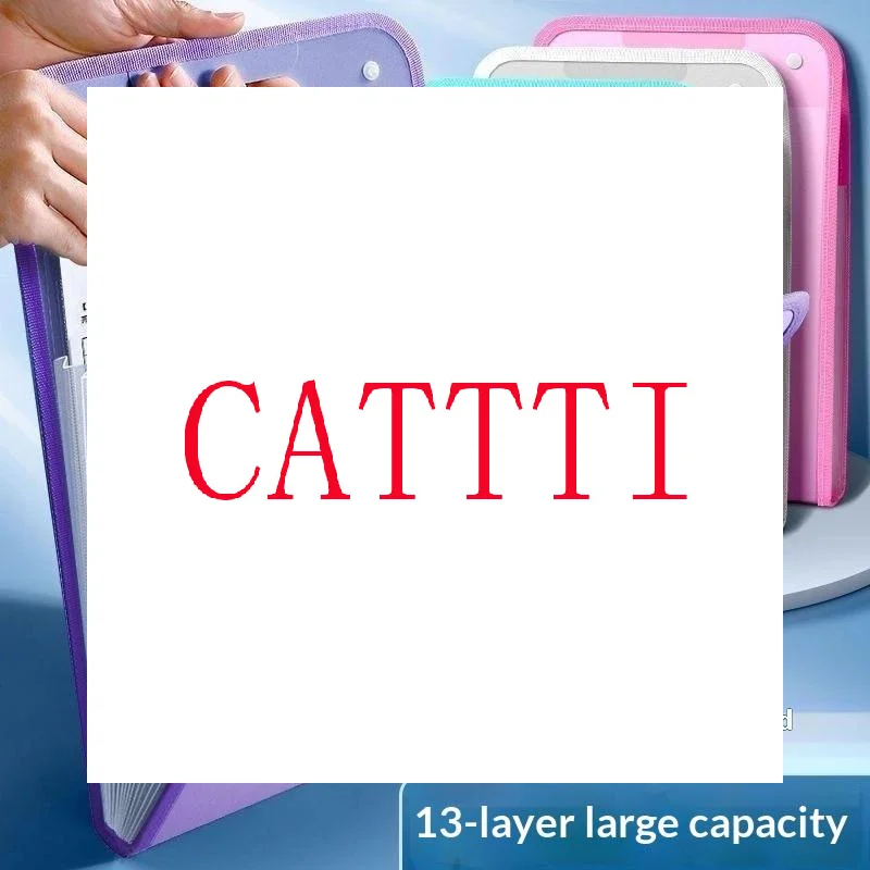 Expanding File Folder 13 Pockets Large Capacity Portable Handle For School Office Document Storage