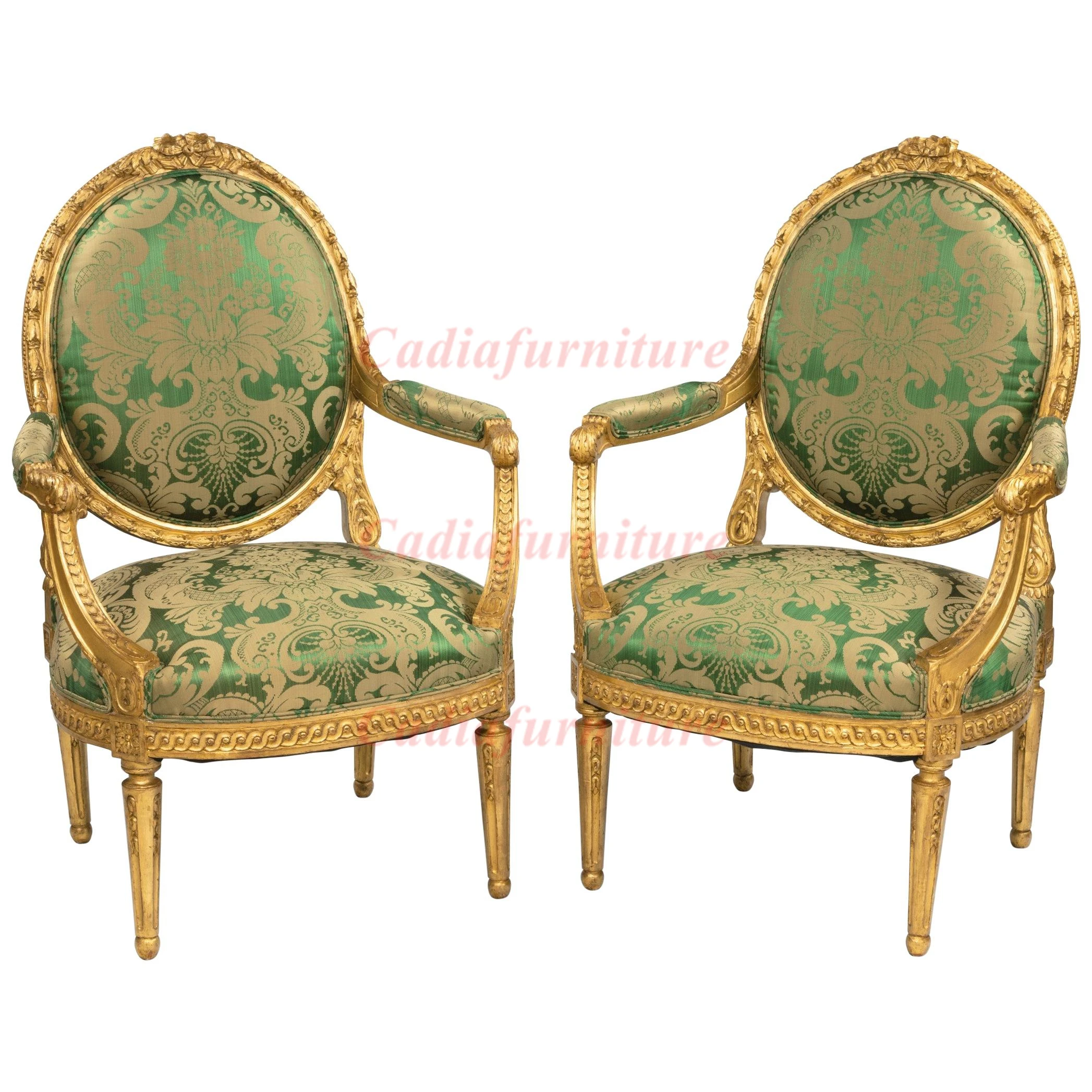 French Baroque Luxury Design Armchairs Pure Hand Carved Italian Style Chairs Hand Made High Quality Accent Chairs