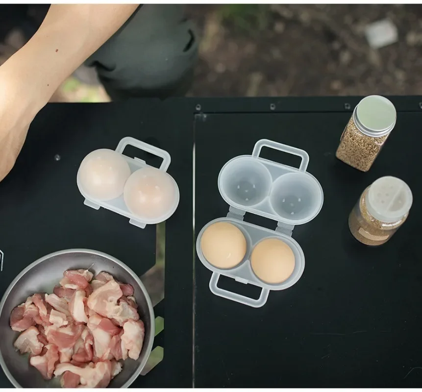 20PCS Egg Storage Box Outdoor 2 Compartments Egg Carton Convenient Drop-proof Handheld Egg Carton Camping Shockproof Storage Box