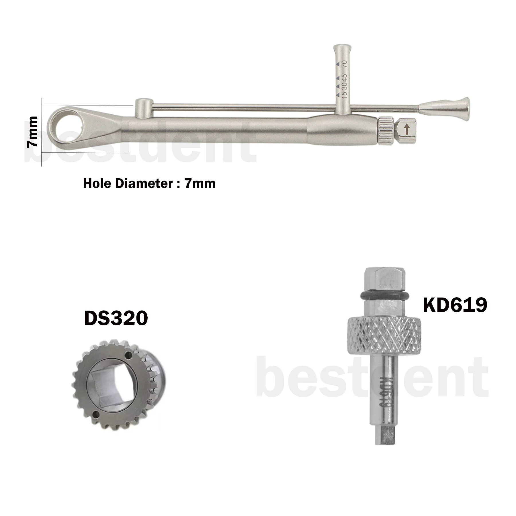 

Dental Implant Adapter 4mm Square fit for 7mm Hand Torque Wrench Ratchet