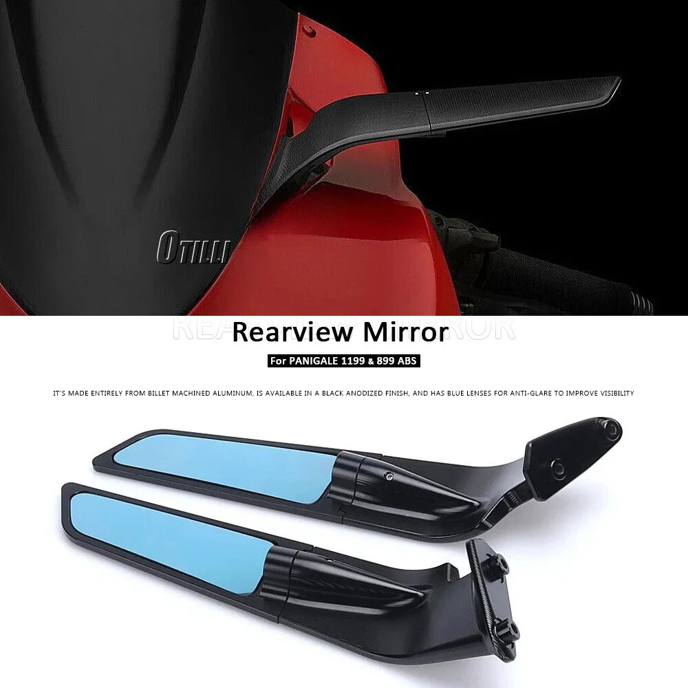 PANIGALE 899 ABS 2013-2015 Motorrad-Spiegel Windabweiser Verstellbarer Drehbarer Rückspiegel Für Ducati Panigale 1199 S Tricolore