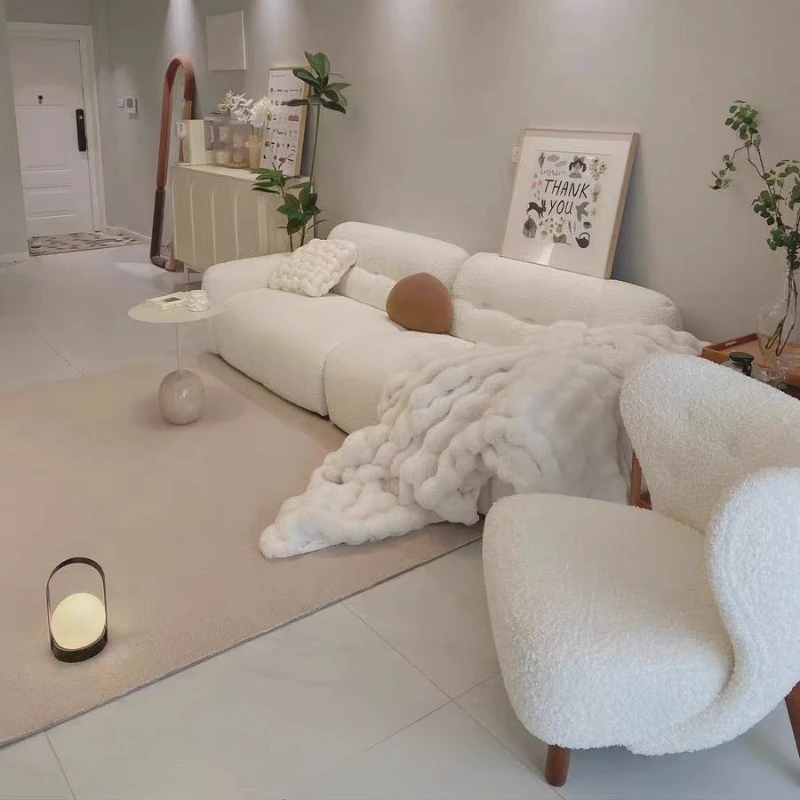 Sectionals Cloud Lounge Sofa Beds Comfortable Small Cream Modern Simple Living Room Fabric Apartment Design Garden Furniture