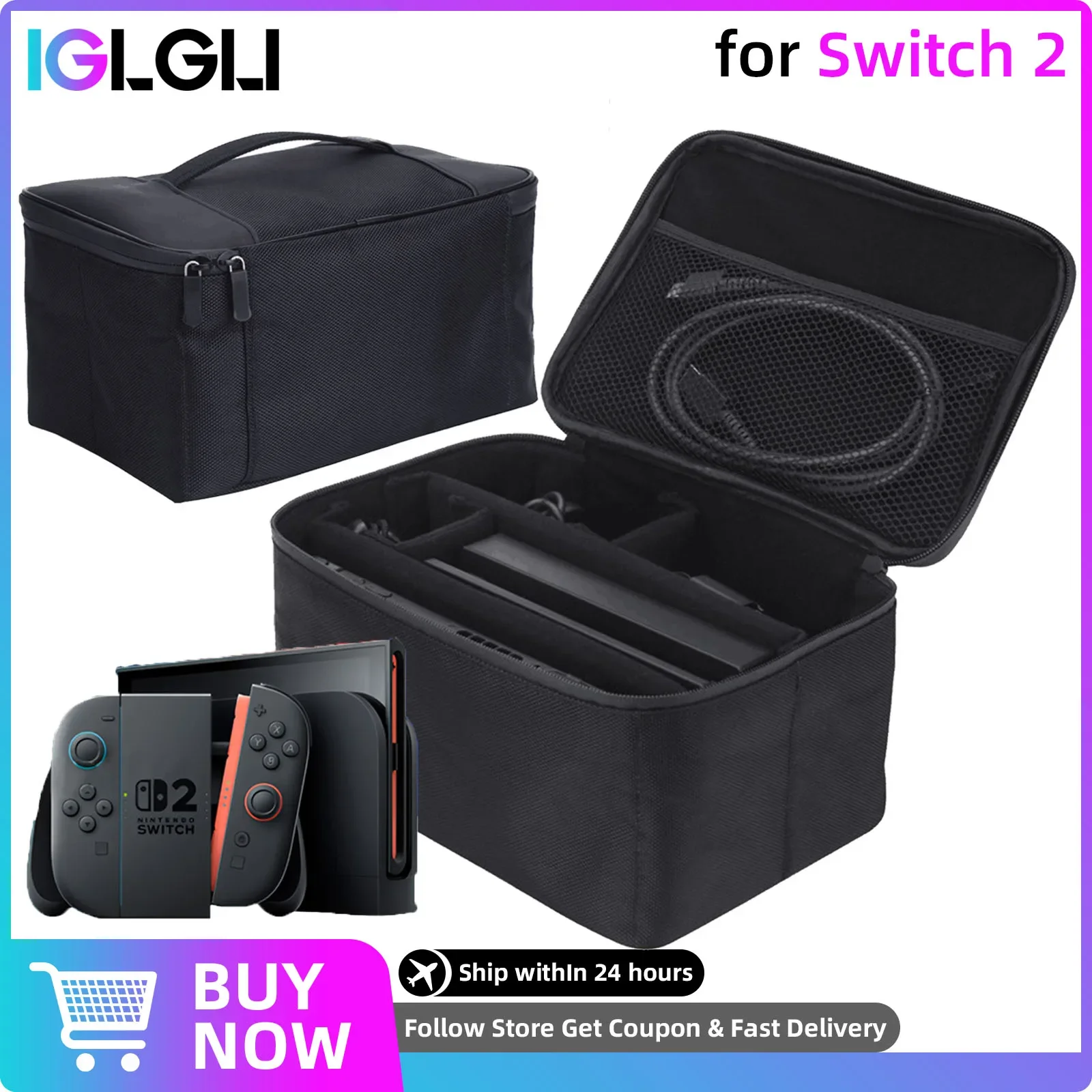 Large Storage Bag for Nintendo Switch 2 2025 Travel Carrying Protective Case for Switch2 Anti-Scratch Game NS2 Accessories