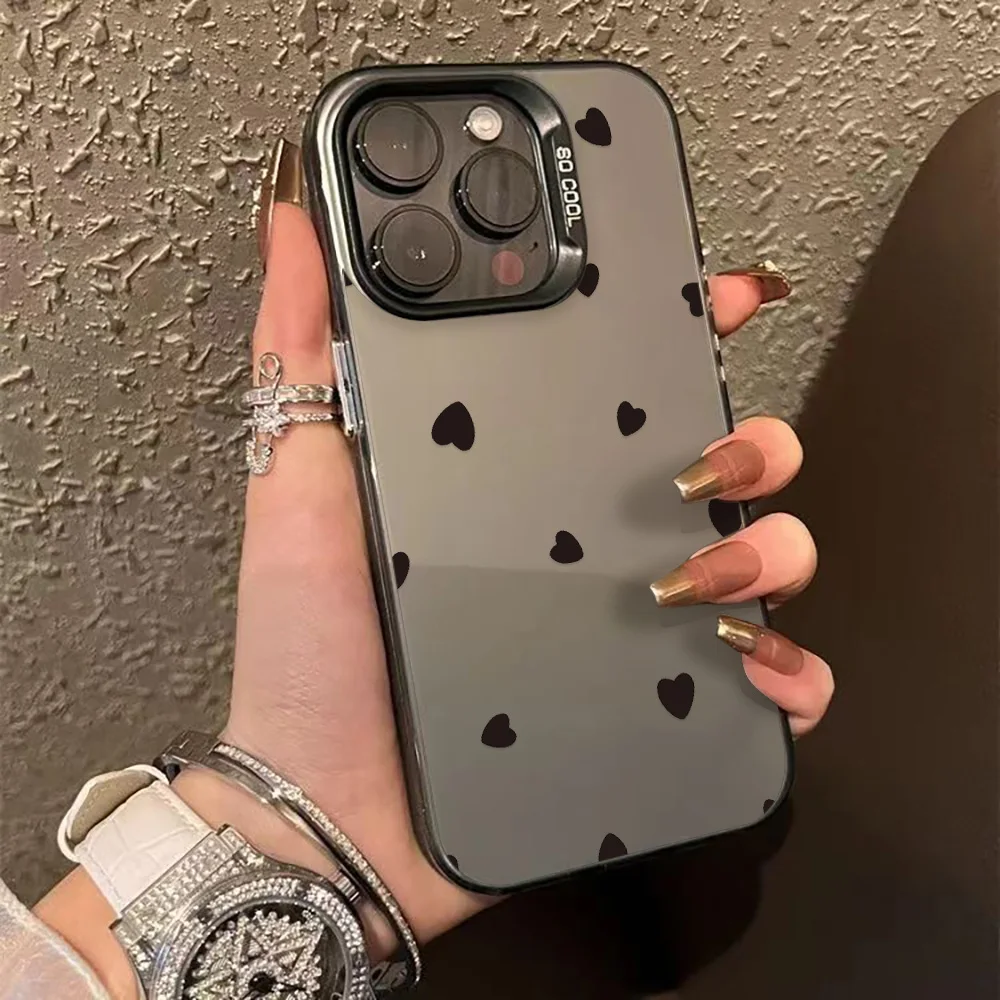 Luxus Liebe Herz Telefon Fall Für iPhone 16 Pro Max 17 13 11 15 14 12 17 Air 16promax 15promax 17promax Harte Matte Funda Abdeckung