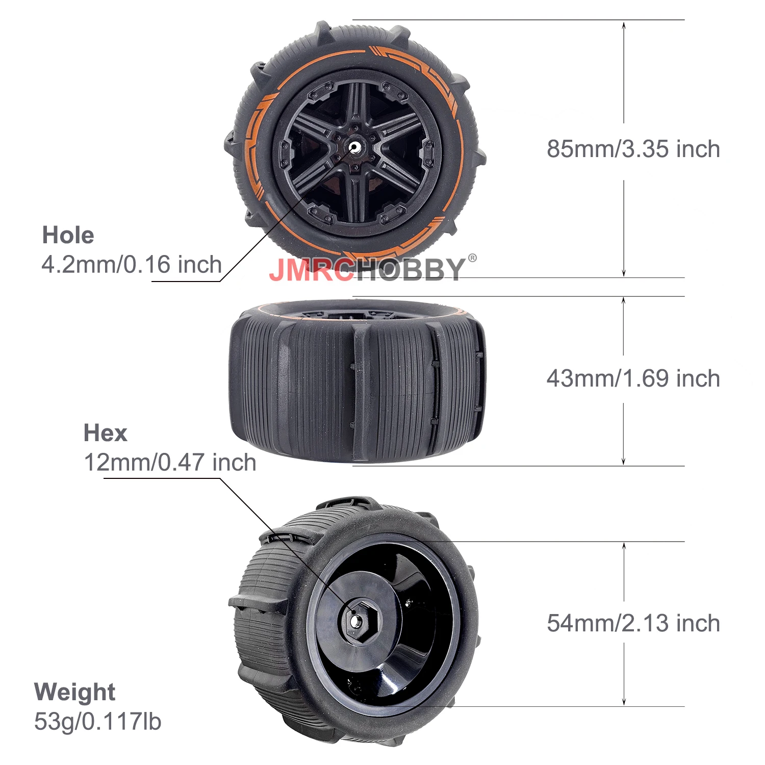 Hoge Snelheid Rc Auto Schoepenrad, 85X43-54 Scy16101 16104 Pro Sg116 Pro Mjx Hyper Go16208 H16bm 14210 H14bm Wltoys 124008, 4 Stuks