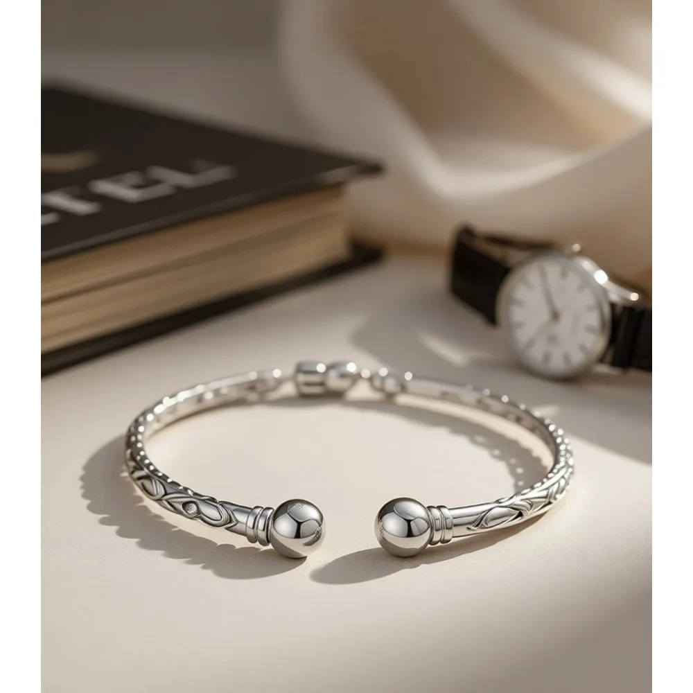 

Ручная работа, браслет из серебра 925 пробы, регулируемый, минималистичный, для женщин