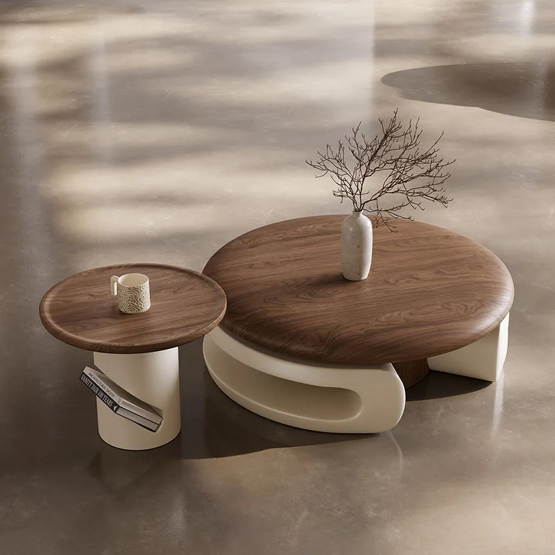 Accessories Decoration Coffee Table Living Room Modern Wood Storage Clear Side Table Round Unique Mesa Auxiliar Home Furniture