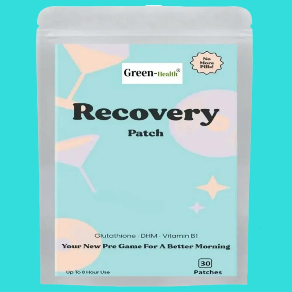 Recovery Transdermal Patches Supports Morning After With Vitamin B1, Dhm, Glutathione 30 Patches One Month Supply