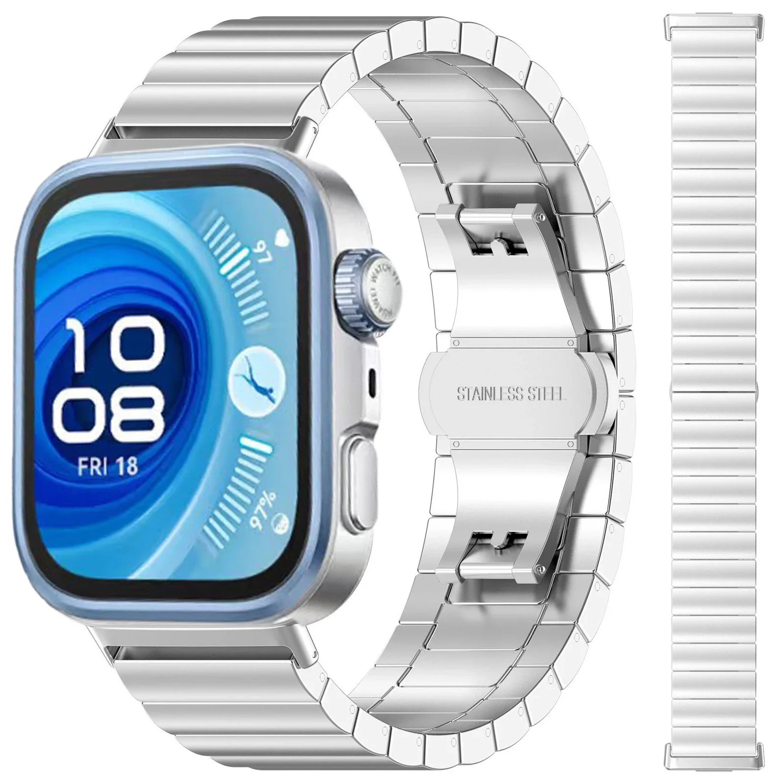 Edelstahlarmband für Huawei Watch Fit 4 Pro 3, Smartwatch-Zubehör, Metallarmband für Huawei Fit3, Fit4, 4pro.