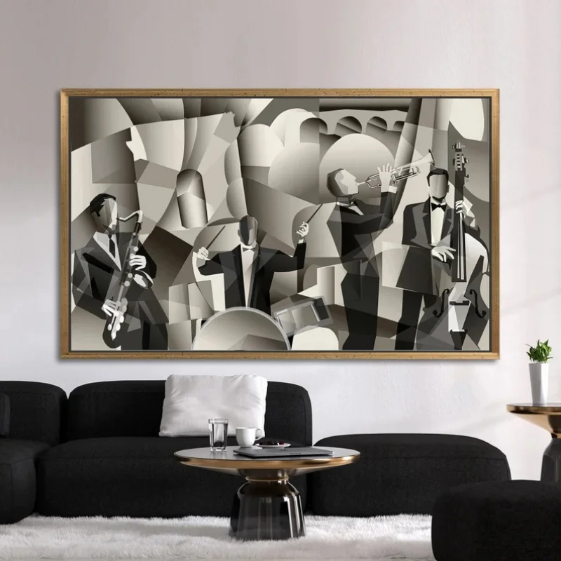 Abstract African Jazz Band Art Music Print Poster Music Band Cello Artwork Canvas Painting Modern Wall Picture Room Decor