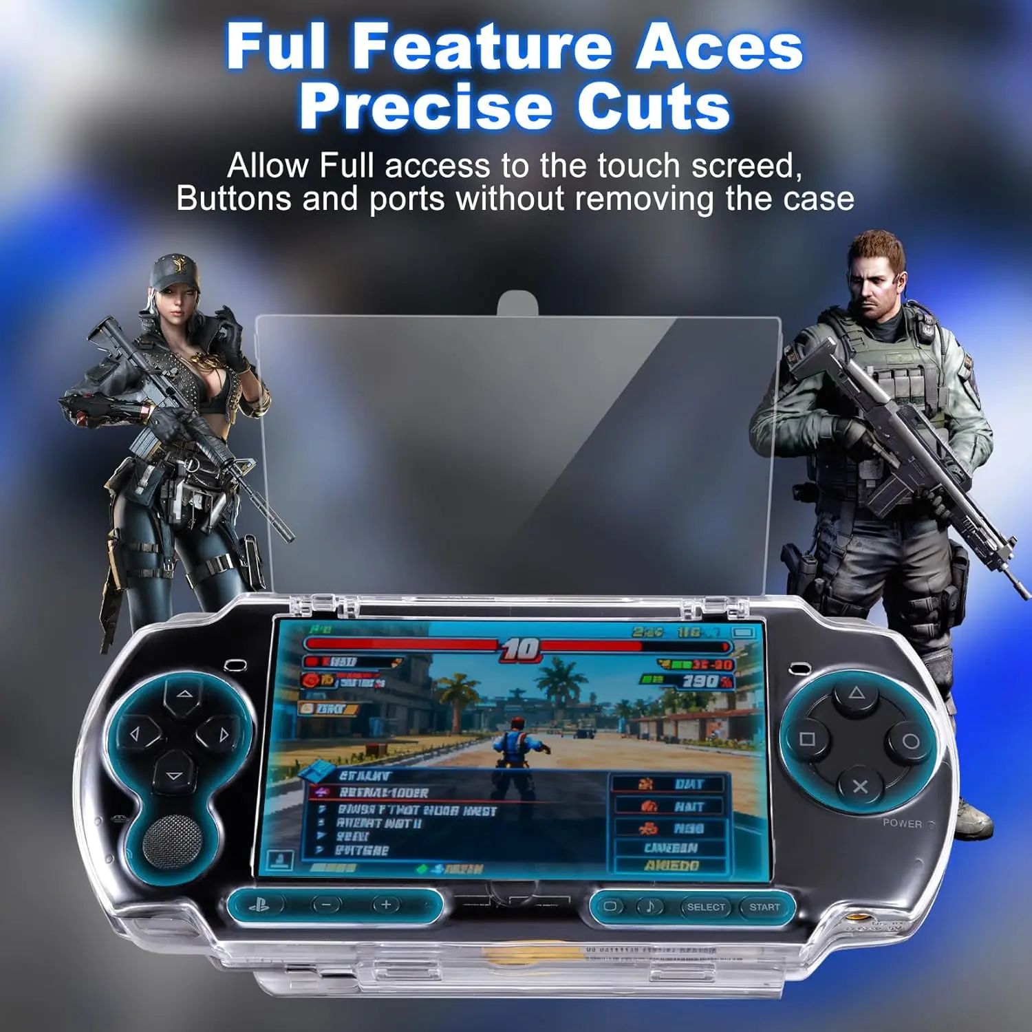 Hard Clear Protective Case for PSP 2000 3000 Snap-on Crystal Shell Full Body Anti-scratch Cover Portable Gaming Console Protecto