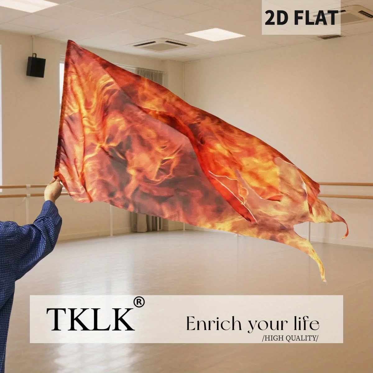 

1pc/2pcs vivid color passionate flame-designed dance flag banner with retractable pole, polyester fabric and light weight flag