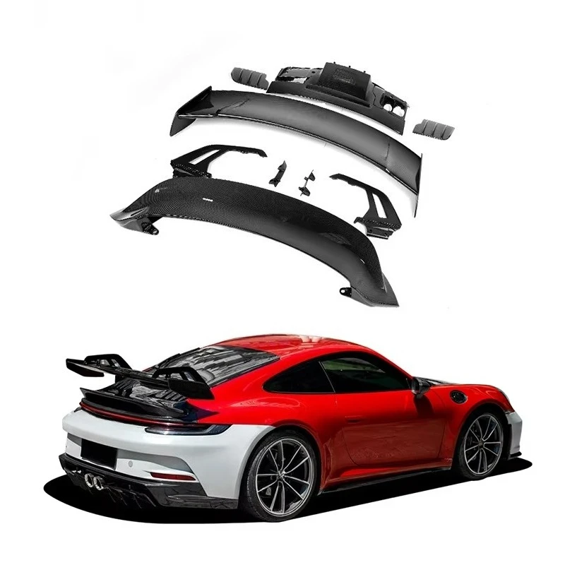 

2018+ Car Exterior Accessories 911 992 Carrera CarreraS to GT3 Dry Carbon Fiber Rear Spoiler for 911 Rear Trunk Spoiler