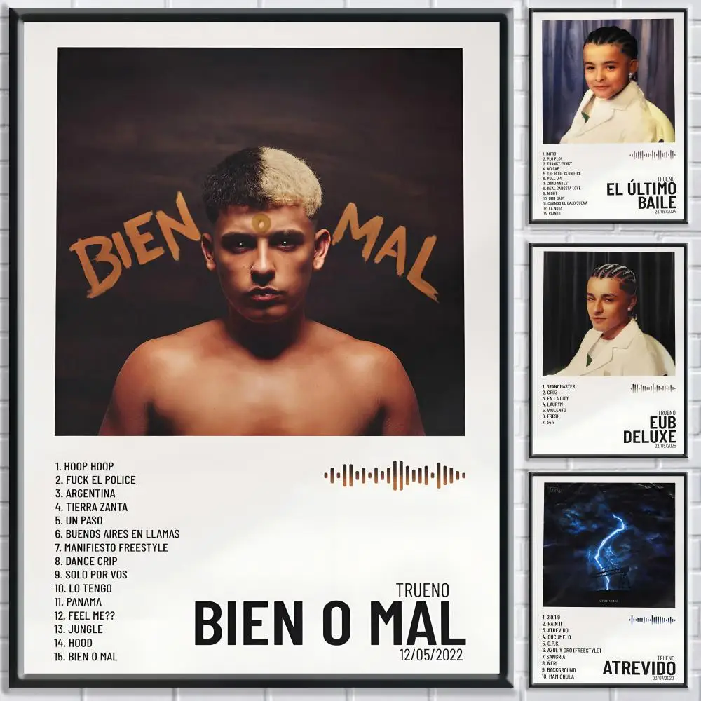 

T-Trueno Album Poster Stickers HD Painting Self-Adhesive Art for Bedroom Living Room Home Decor Modern Wall Decals Gift