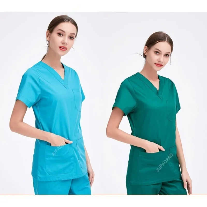 Uniforme médico Slim Fit para mulheres, Conjuntos de esfrega, Acessórios de enfermagem, Vestidos de cirurgia hospitalar, Clínica odontológica