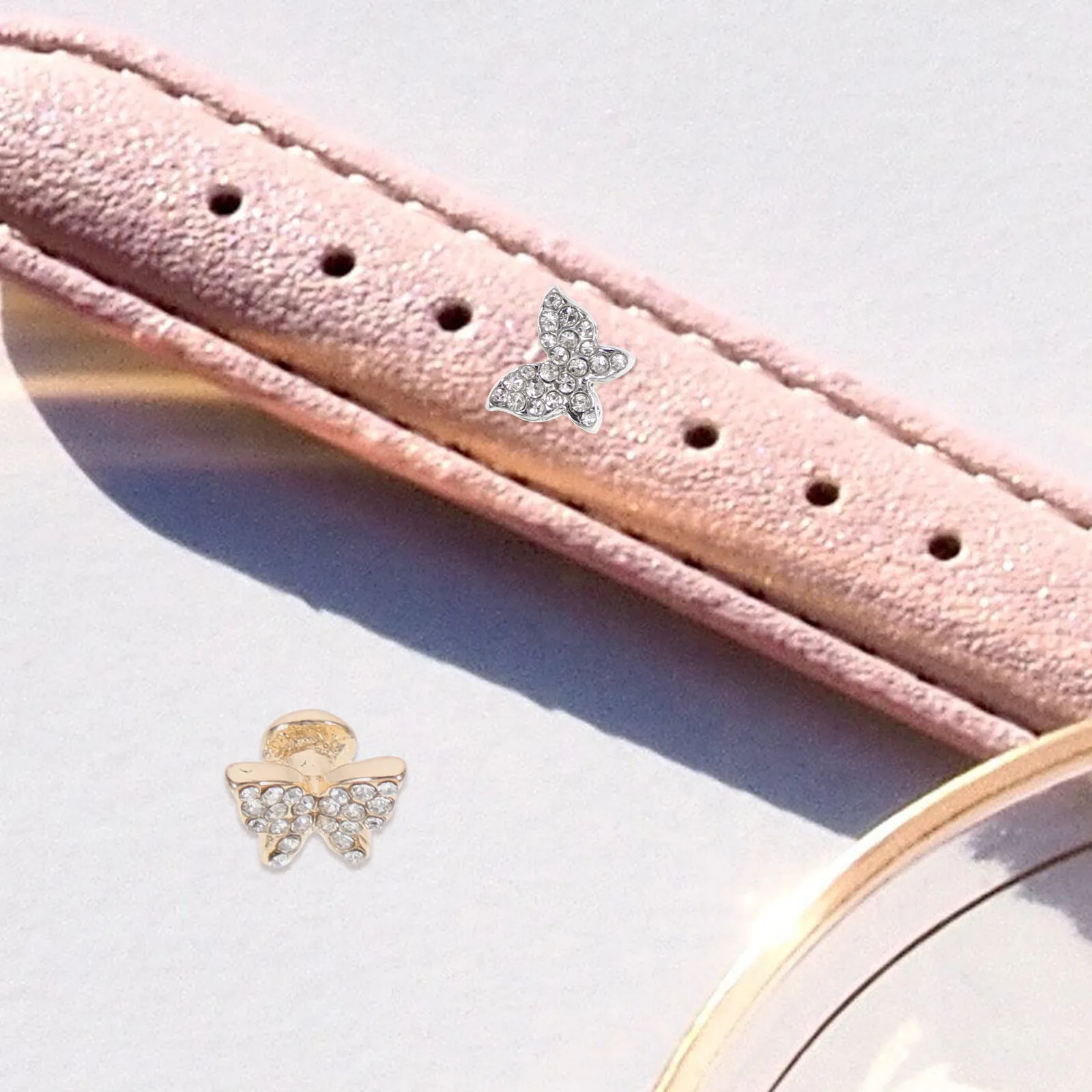 Silicone Watch Strap with Charms and Nail Studs – Lightweight, Durable, Personalized Decorative Band for Women & Men