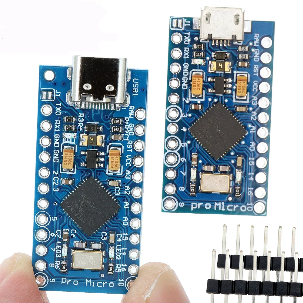 Substituição de Chip Original para Arduino Pro Mini, ATmega32U4, 2 pinos de linha, Leonardo UNO R3, ATmega328, 5V, 16MHz