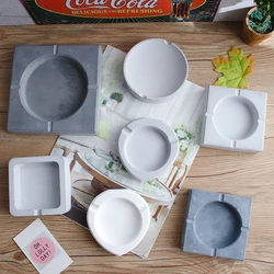 DIY Cement Ashtray Mold Gypsum Office Ashtray Terrazzo Ornament Clay Mold for Cigar Stands Concrete Resin Casting
