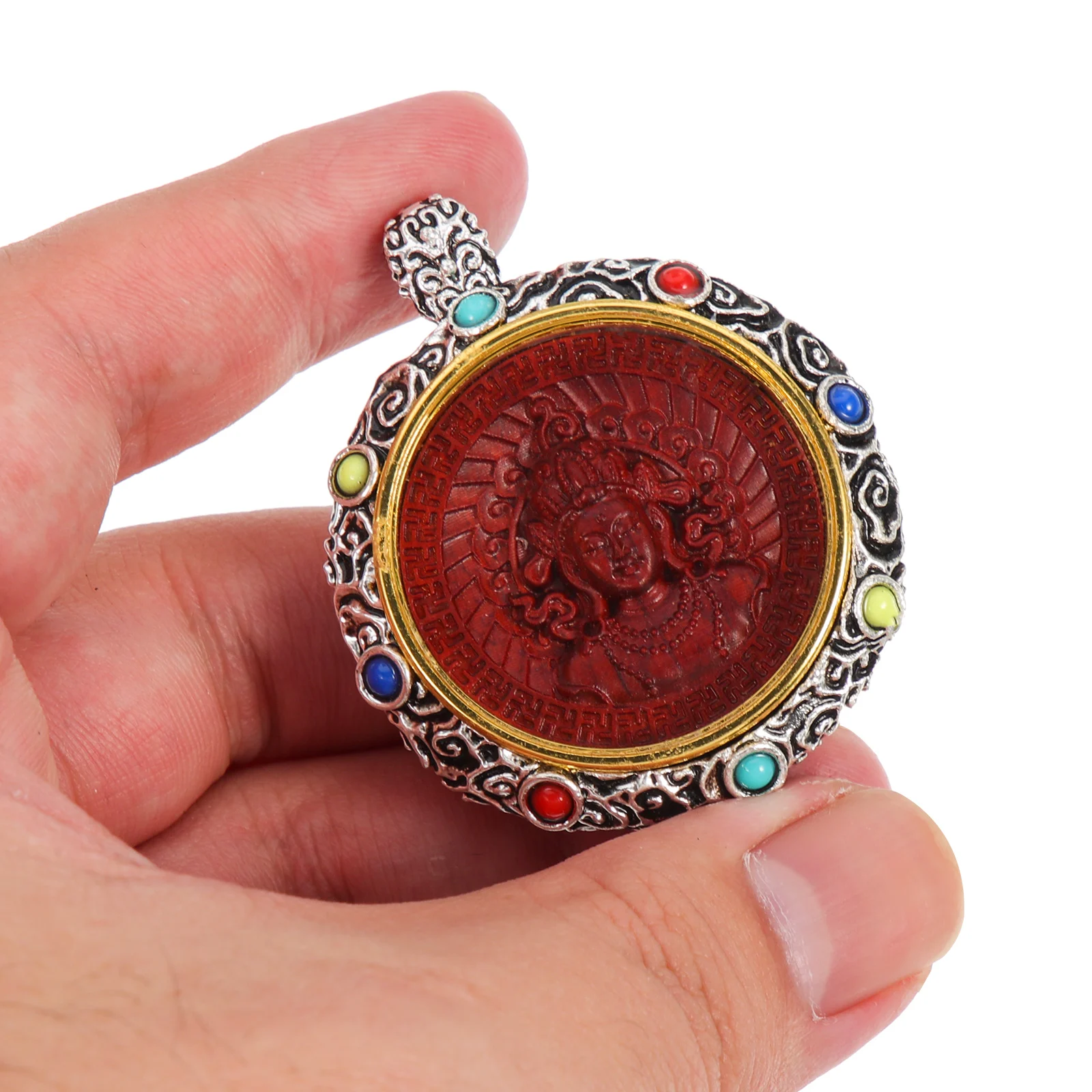

Sandalwood Pendant Compact Carved Hanging Charm Necklace Pendant Buddha Charm Jewelry Making Accessories Tibetan Charms