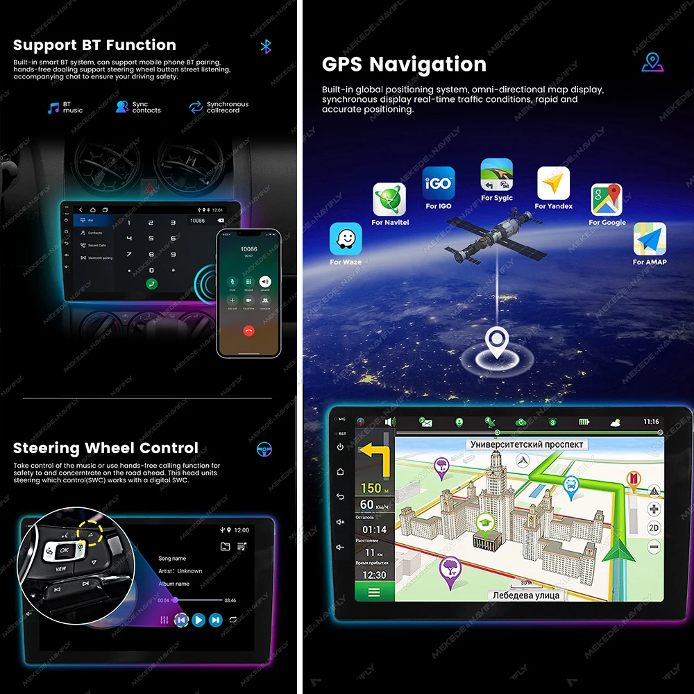 NaviFly Car Radio Android 14 Carplay For KIA PICANTO Morning 2011- 2016 Multimedia Video Player Stereo Autoradio GPS navigation