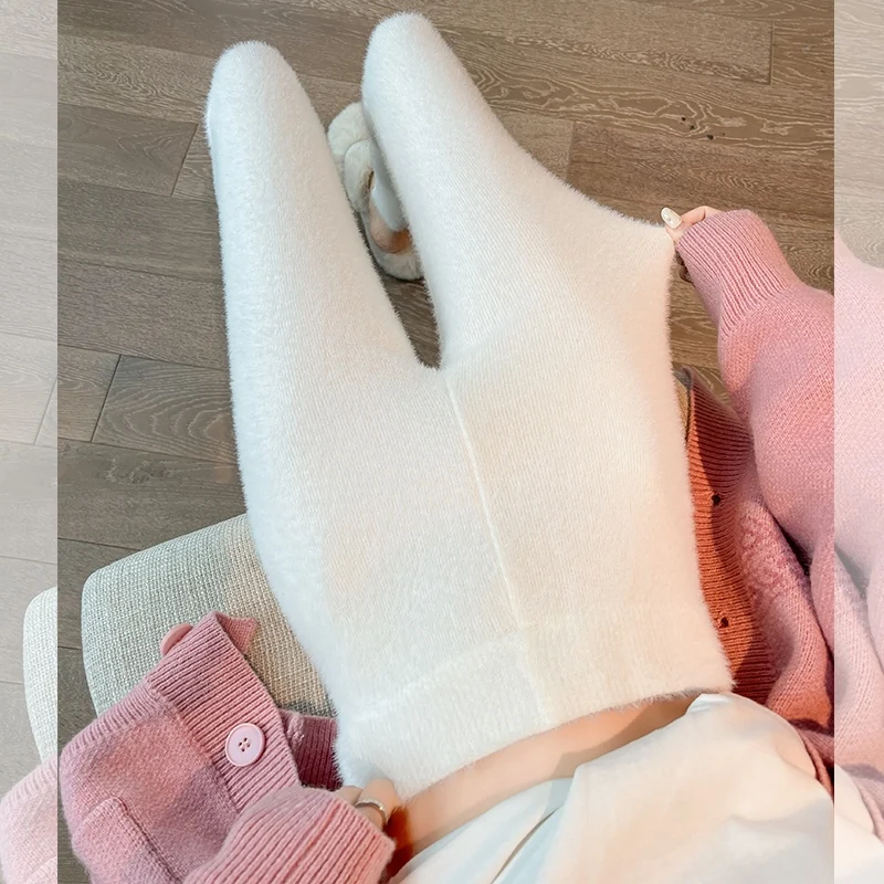 Fce gefütterte Thiened Velvet Schlankheits-Leggings für Damen, hohe Taille, eng, elastisch, Herbst-Winter-Oberbekleidung, warme Hosen