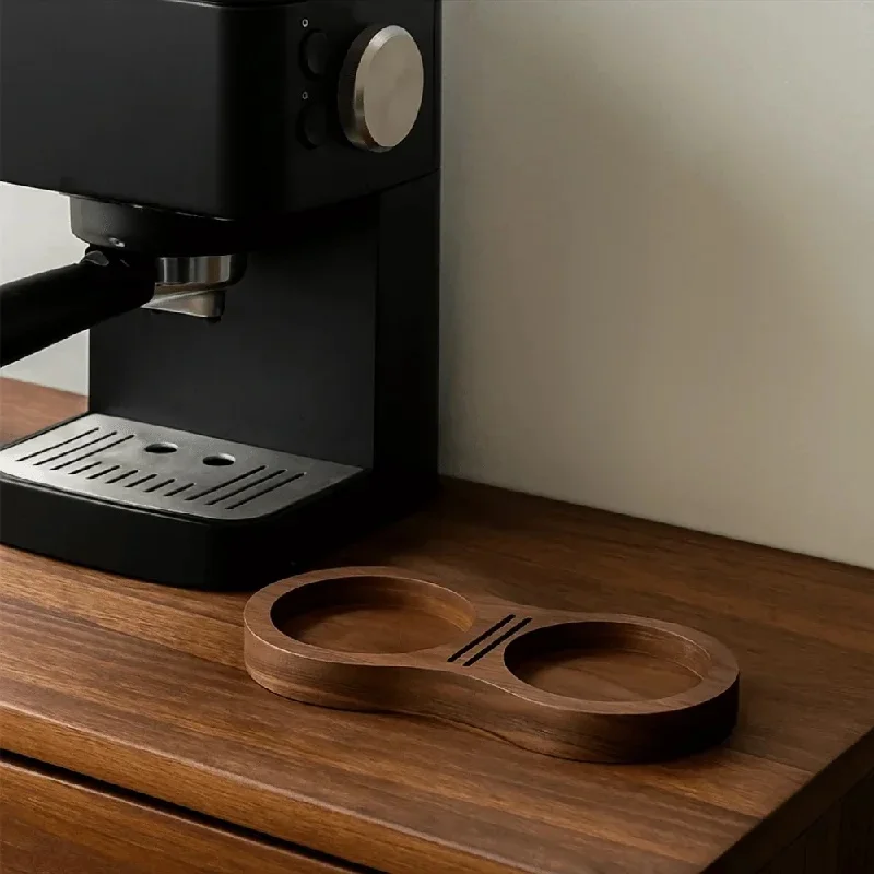 Walnut Wood Coffee Tamper Station Professional Non-Slip Bottom Coffee Tamper Storage Base Multi-functional Stable