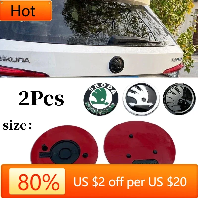

Для Skoda Автомобильная наклейка 2025 Новый 2 шт. 80 мм/90 мм 3D эмблема автомобиля значок капота передний задний багажник логотип для Skoda Fabia 1 2 Octavia a7 RS S