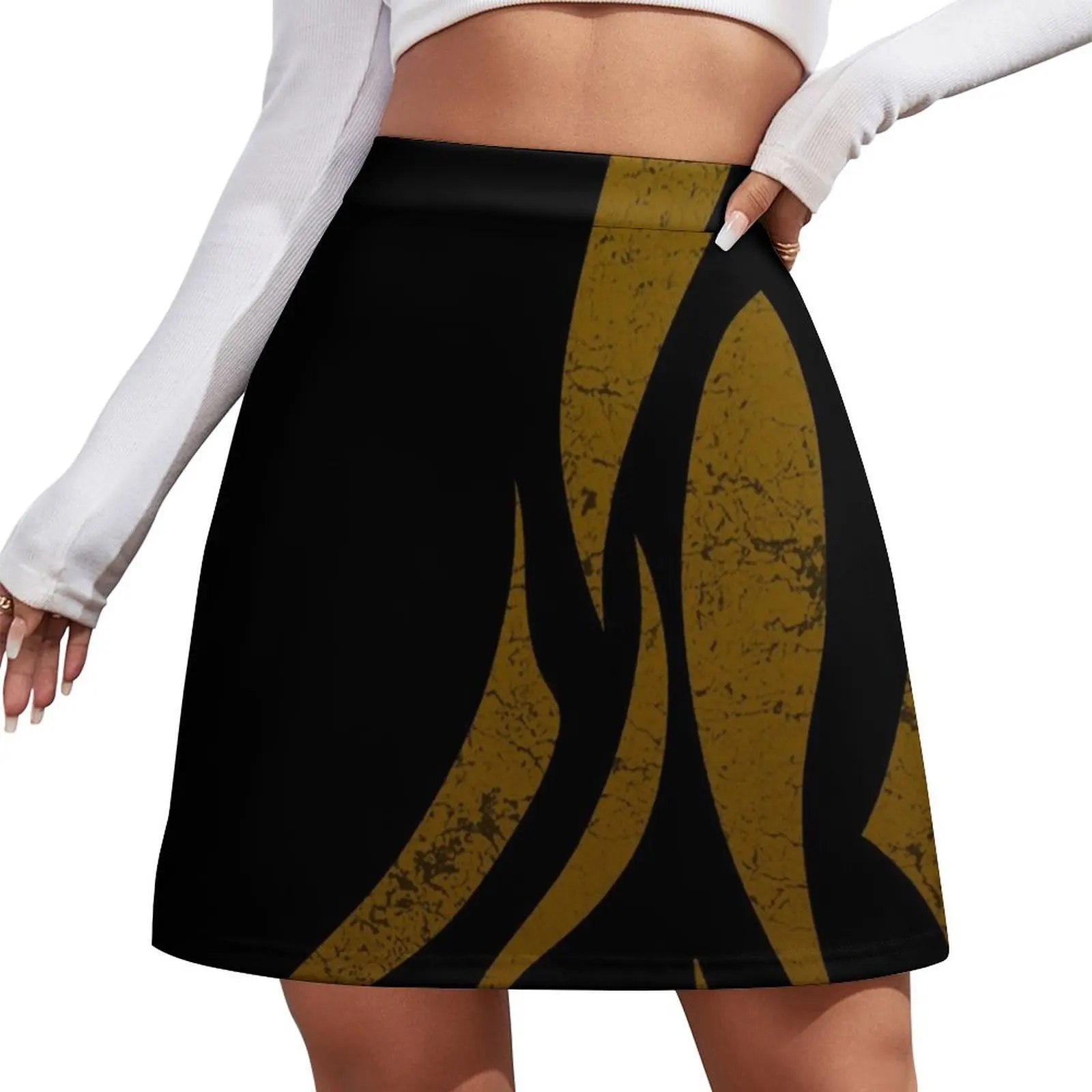 The King in Yellow Sigil (yellow sign) Mini Skirt Skirt satin women's summer dress 2026 shorts