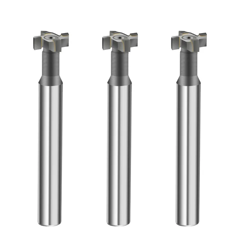 Fresa a forma di T a 4 scanalature in lega intarsiata ROMTIC con gambo dritto utensili per fresa per saldatura in acciaio al tungsteno di alta qualità