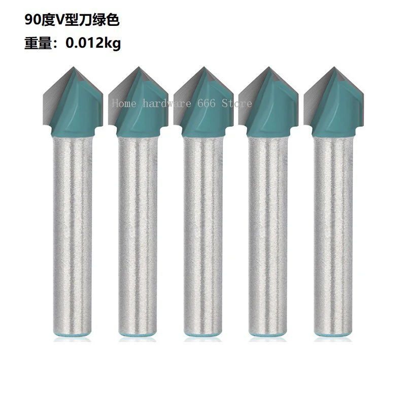 

New 6x10mm Green V-Shaped Knife Woodworking Milling Cutter 90 Degree Woodworking Planer Milling Cutter Bit