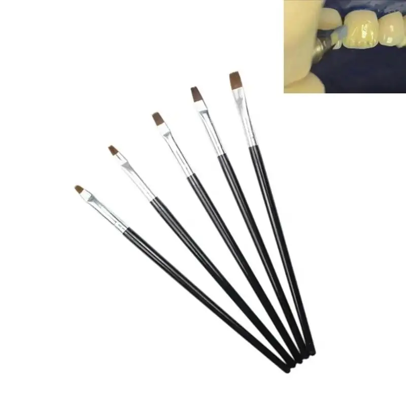 10/5Pcs Dental Resin Brush Pens Porcelain Teeth Reshaping Nylon Dentistry Adhesive Composite Cement Tools Nail Art DIY Painting