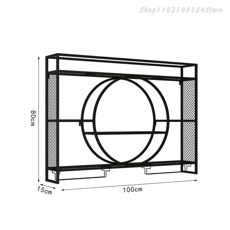 Storage Bar Cabinet Organizer Cabinet Kitchen Corner Living Room Cabinet Coffee Counter Wijnrek Metaal Zwart Home Furniture