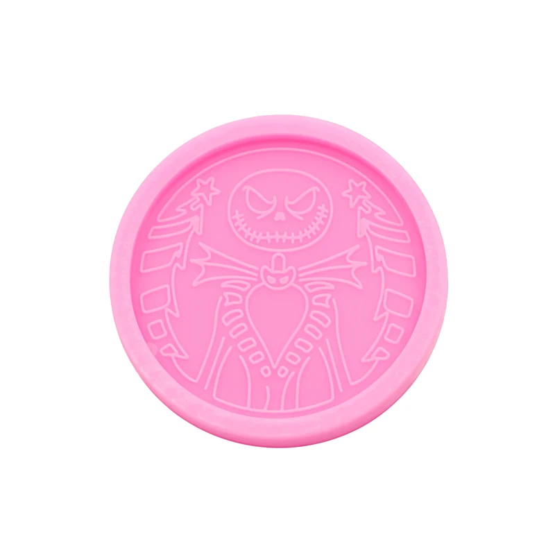 لامعة skellington كابوس قالب من السيليكون لصنع المجوهرات المفاتيح بوليمر كلاي شاكر قالب فندان الشوكولاته قالب من السيليكون