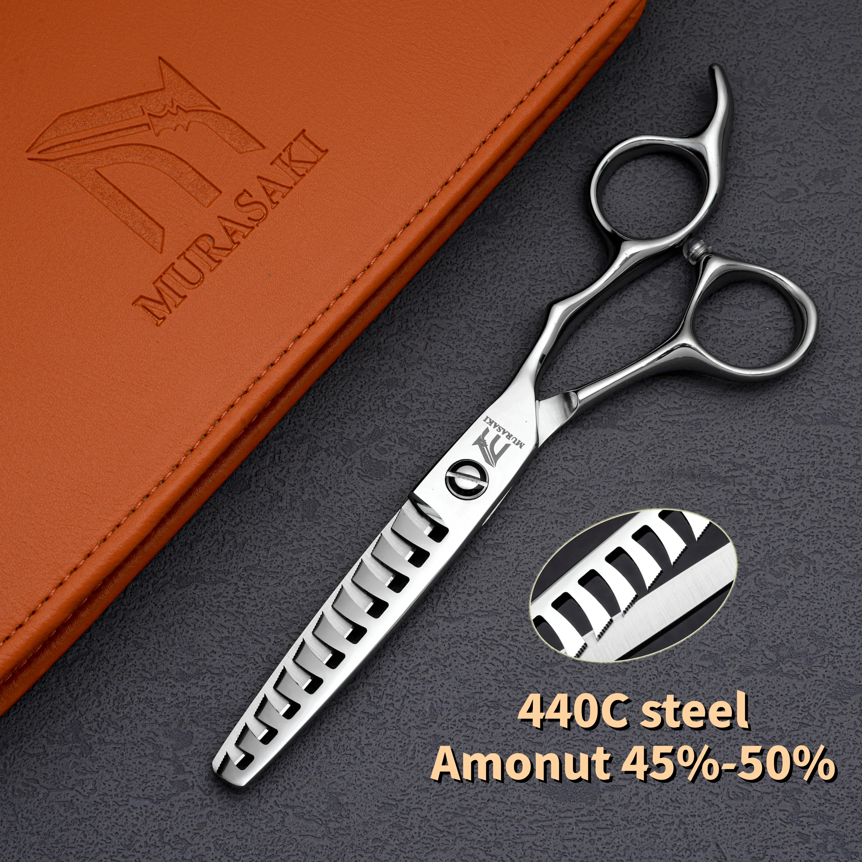 MURASAKI Professionelle Friseurschere, Friseurschere aus 440C-Stahl, 6-Zoll-Haarschneidewerkzeuge, hochwertiges Friseurzubehör – Detail 12