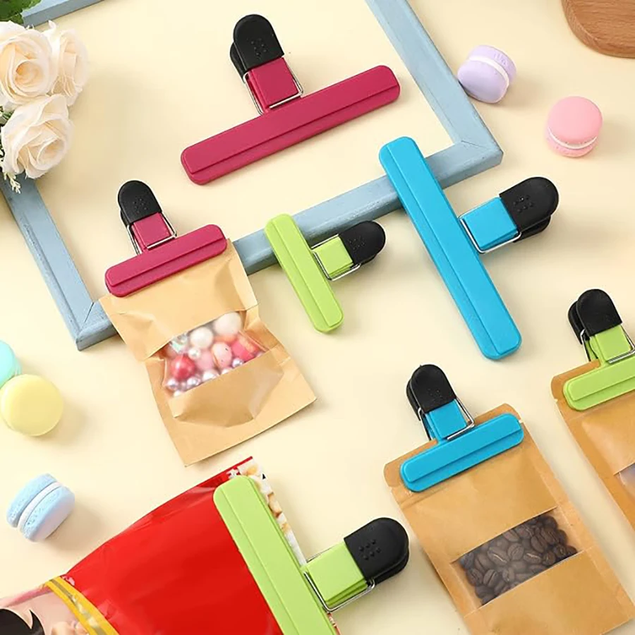 9 Pcs Various Sizes Grocery Bag Clip Plastic Heavy Duty Closure Handle, Plastic Closure Clip Food Fresh Plastic Bags