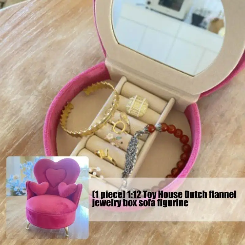 

Pink Fabric Miniature Sofa Toy Furniture 1/12 Scale Soft Jewelry Holder L8RB