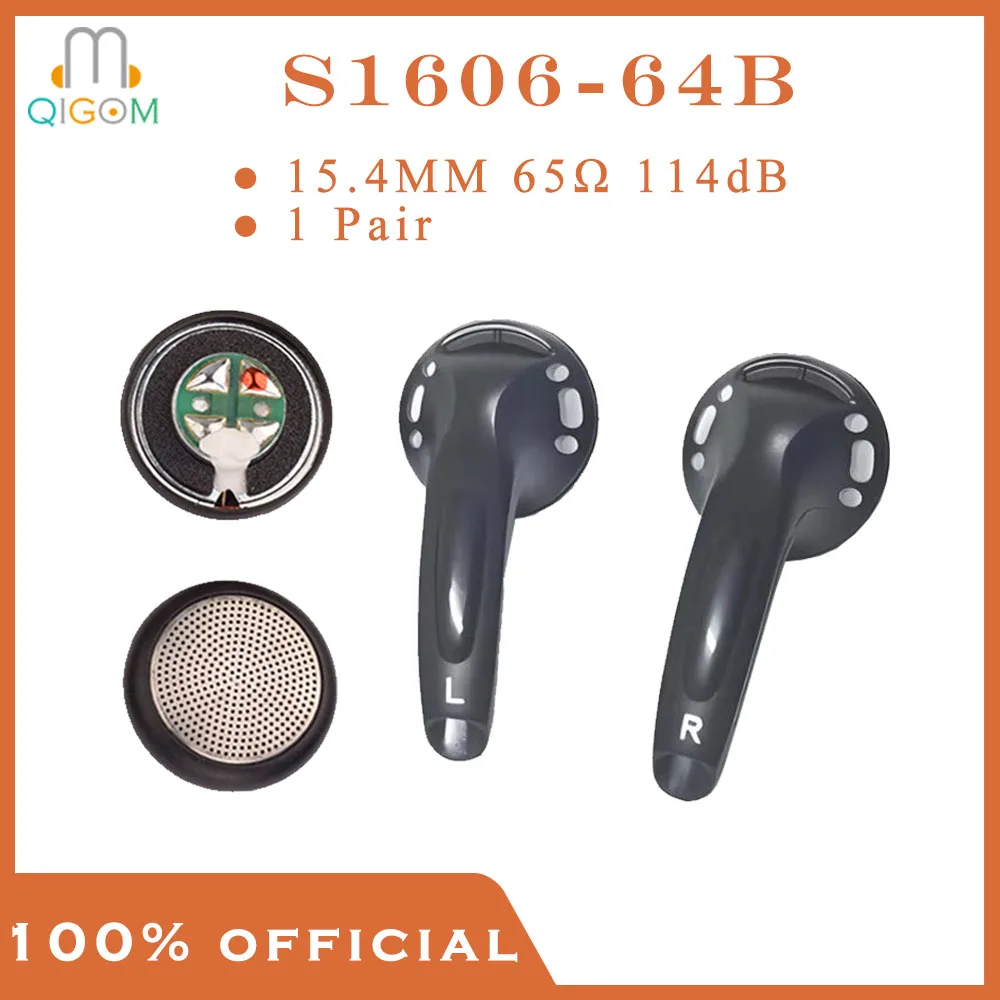

QIGOM Earpiece Speaker S1606-64B 1 Pair, 15.4MM 65Ω 114dB, Earpiece Speaker Equilibrium Bass, High Resolution, Earpiece Speaker